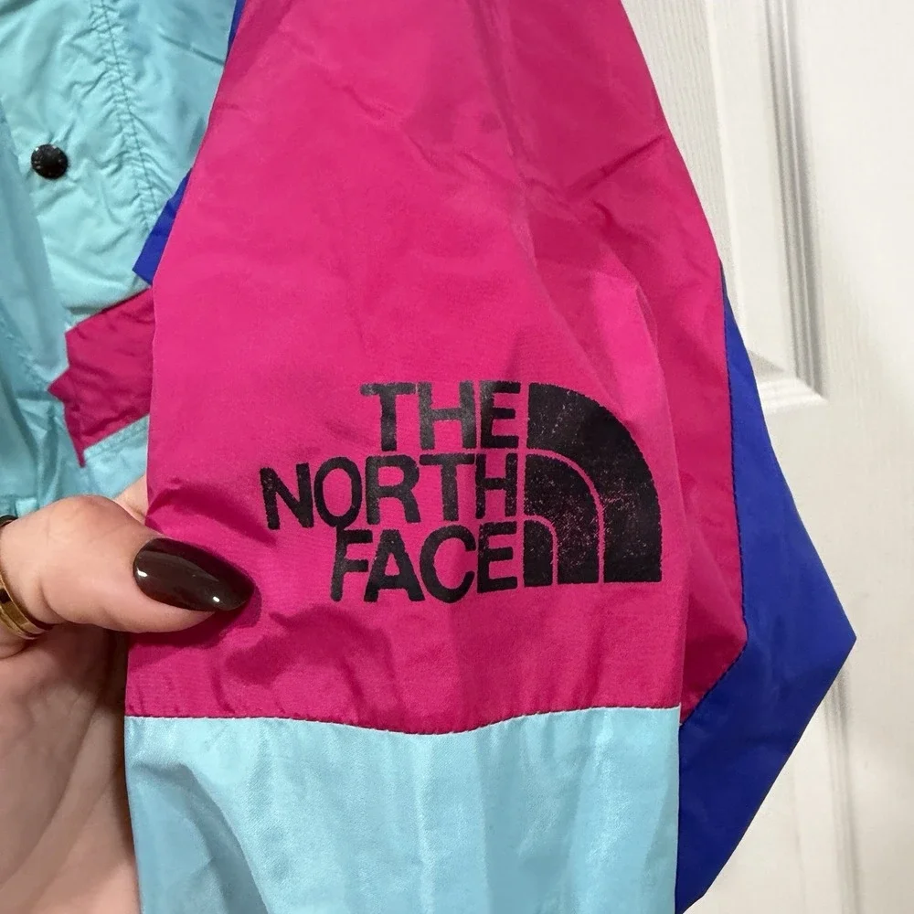 Vintage The North Face Goretex Neon Colorblock Windbreaker Jacket Mens Sz M Rare